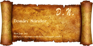 Domán Nándor névjegykártya
