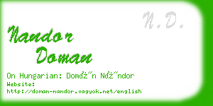 nandor doman business card